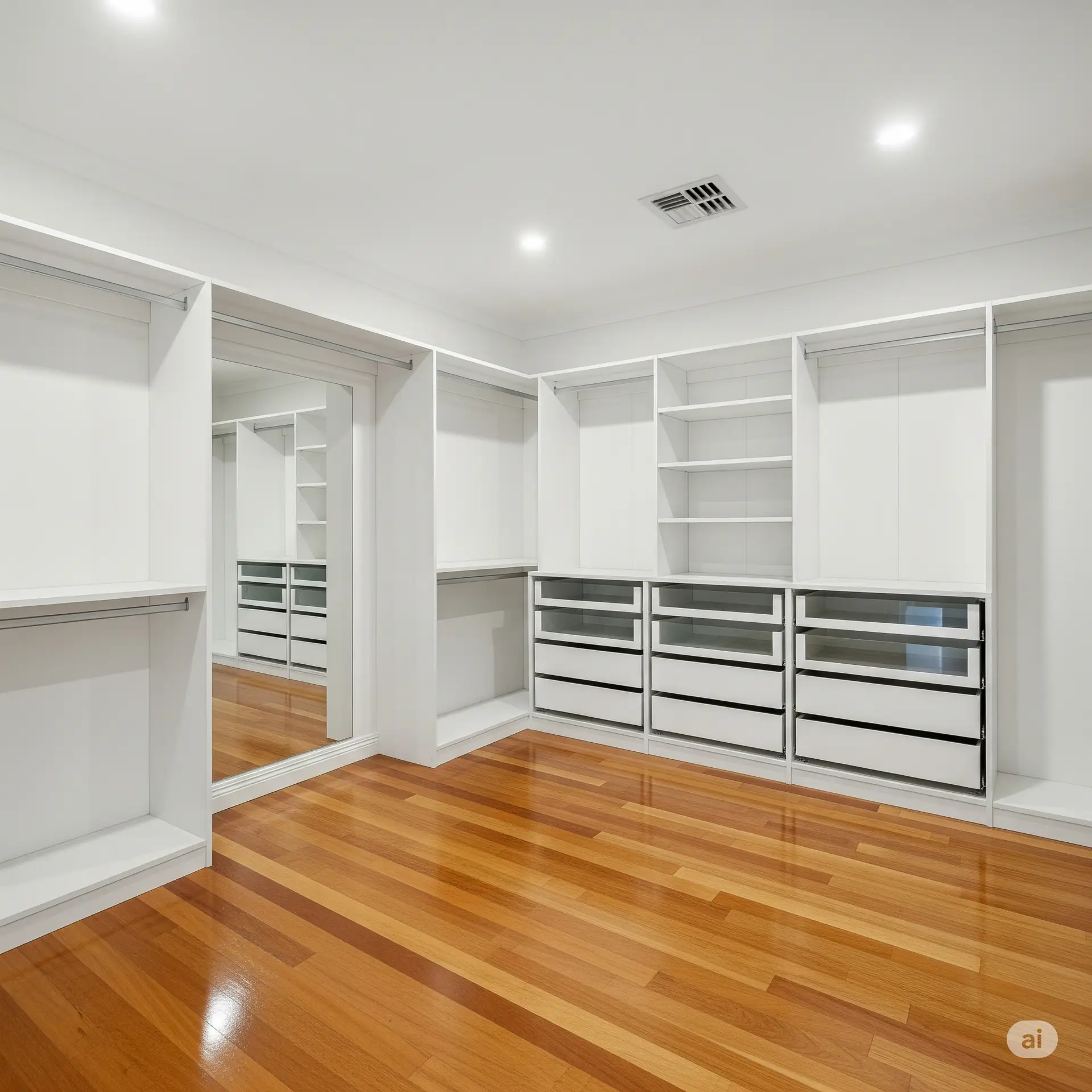 moving cleaning for a walking closets, wardrobes, racks and shelves