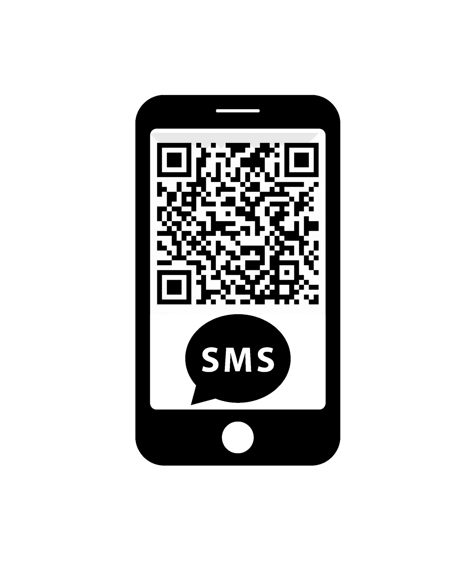 QR code link for cell phone text message